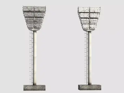 Stadium Light Tower Low-poly 3D model by protuberanka