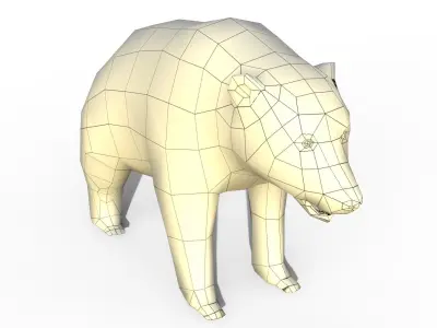 Bear game ready Low-poly 3D model