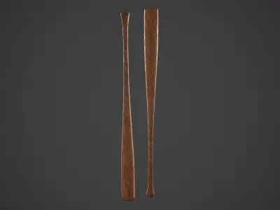 baseball bat Low-poly 3D model 10