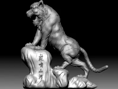 Tiger Sculpture 3D model
