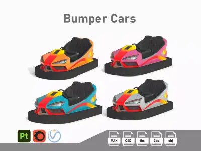 Bumper Cars Collection 3D Model Pack