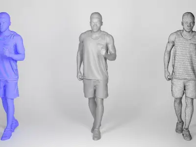 FREE DOWNLOAD Athletic African American man walking 223 Free low-poly 3D model