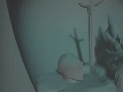 Dragon and Knight Fantasy - LED Light Up Diorama 3D print model