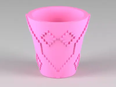 miniature flower pot 08 3D print model