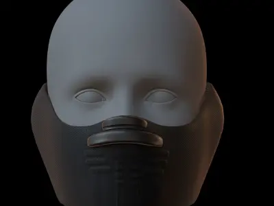Gas mask helmet 3d model scifi Low-poly  Low-poly 3D model 84