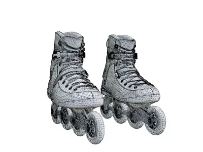 Roller skates Low-poly 3D model