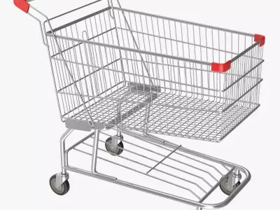 Shopping Cart Low-poly 3D model
