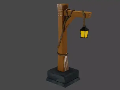 Medieval street lamp Free low-poly 3D model