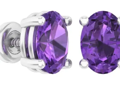 AV 406 Ladies Solitaire Stud Earrings 3D print model