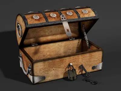 Wooden Storage and Decorative Box  Low-poly 3D model