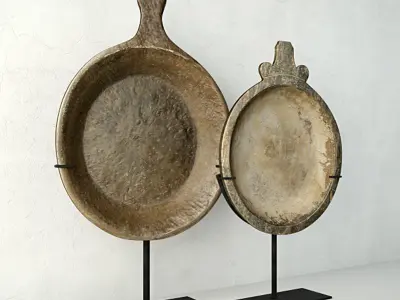 18th-19th Century Indian Stone Trays 2 3D model