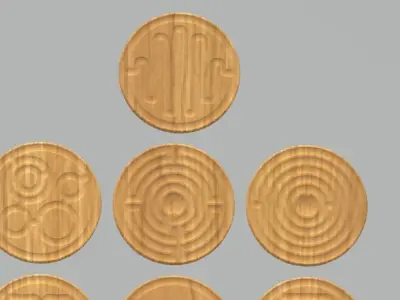 Balanceboard maze inlay set 10 3D model