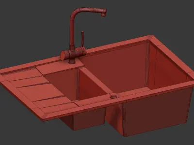 Sink and faucet UE4 3D model