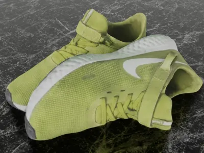 NIKE FLY EASE 3D SHOES - YELLOW Low-poly 3D model