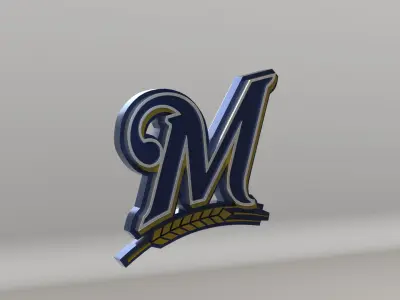 MLB Milwaukee Brewers V1 Team Logo 3D model