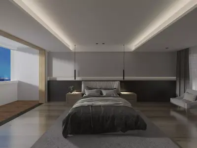 Minimalist  bedroom 3D model