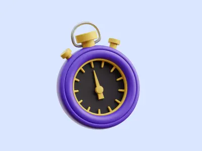 Stop Watch Illustration Low-poly 3D model