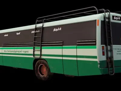  South Indian Bus Low-poly 3D model
