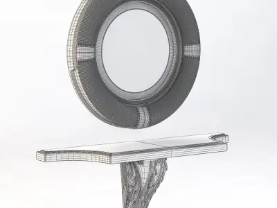 Detail Luxury Vanity And Mirror 3D model