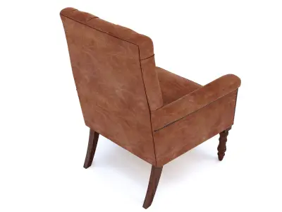 Georgian Style Leather Wingchair 3D model