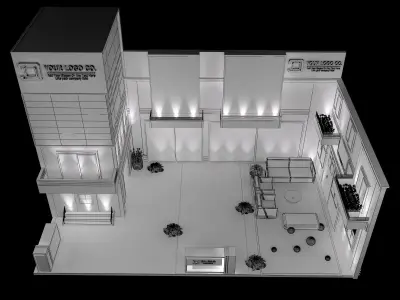  Booth Exhibition Stand a488 3D model