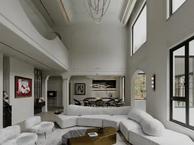 Luxury French Villa 3D model