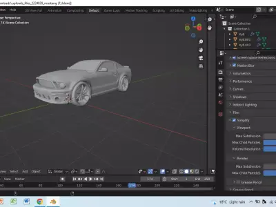 mustang moded and rollcage 3D model