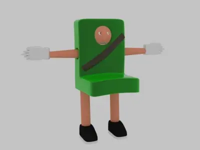 Toon Car Seat 3D model