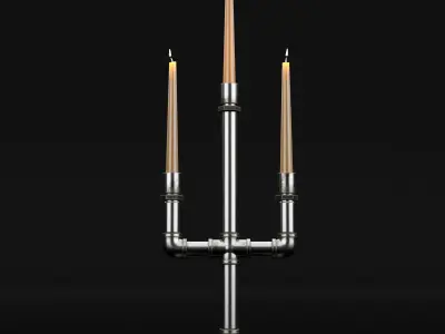 Candlestick set 7 candelabra 3D model