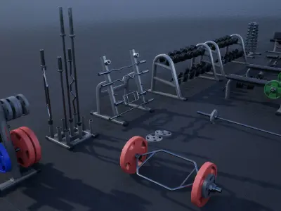 Gym Props PACK 01 Low-poly 3D model