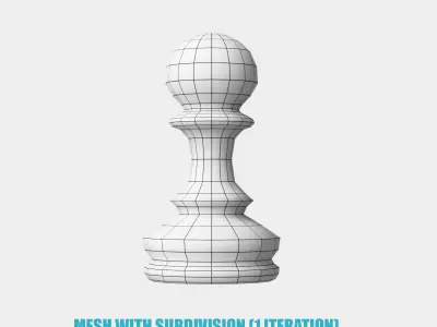 Chess Pawn Low-poly 3D model