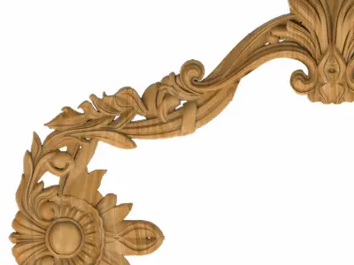Carved picture frame STL 3D model 92