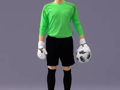 000318 Soccer Goalkeeper with Ball 1114 3D model