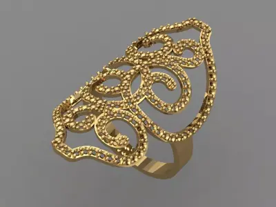 Vintage Womens Diamond Ring Women Rings 3dmodels 3D print model 3D print model 27