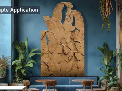 Banana Leaves Wall Decor 3D Model for Cnc 3D print model