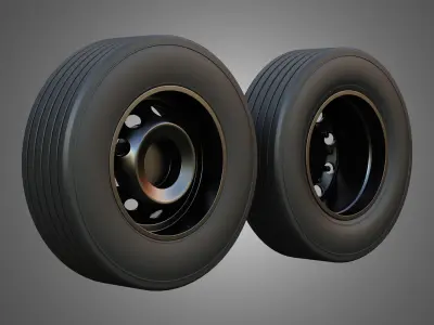Twin Truck Wheels and Tires TWT4 3D print model
