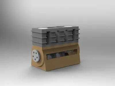 4 cylinder engine 3D model