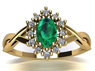 Twisted band ring with oval 3D print model