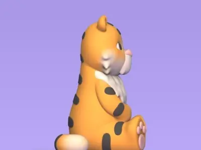Big Tiger Sitting 3D print model
