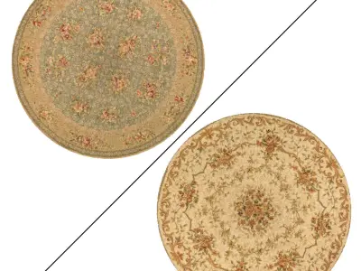 Round Rug Set 201 3D model