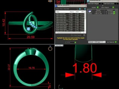 Jewelry Diamond Ring 3D Print Model  3D print model 10