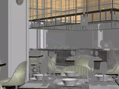 Restaurant Interior Design 3D model