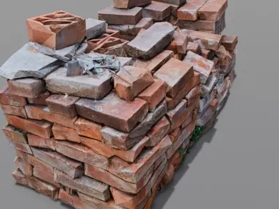 Bricks 3D Model  Low-poly 3D model