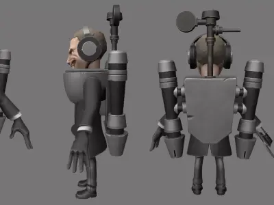 Buzzsaw Mutant Skibidi Toilet 3D Model and Animation Low-poly 3D model