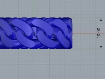 Cuban link ring 3D print model