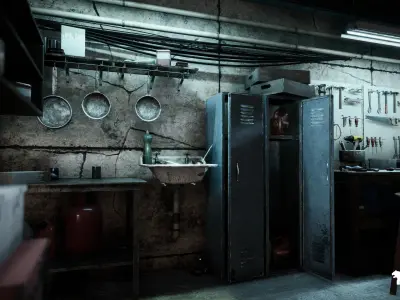 Garage Warehouse Environment-Garage Warehouse-Modular Garage Low-poly 3D model