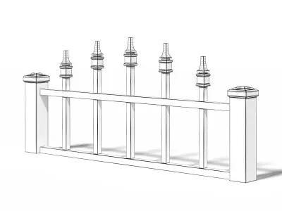 Wooden Fence 3D Model 3D model