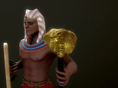 Egyptian soldier Low-poly 3D model
