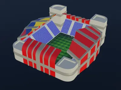 Football Stadium - Colombia Low-poly 3D model