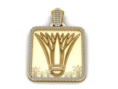 Luxury Gold Square Pendant 3D print model